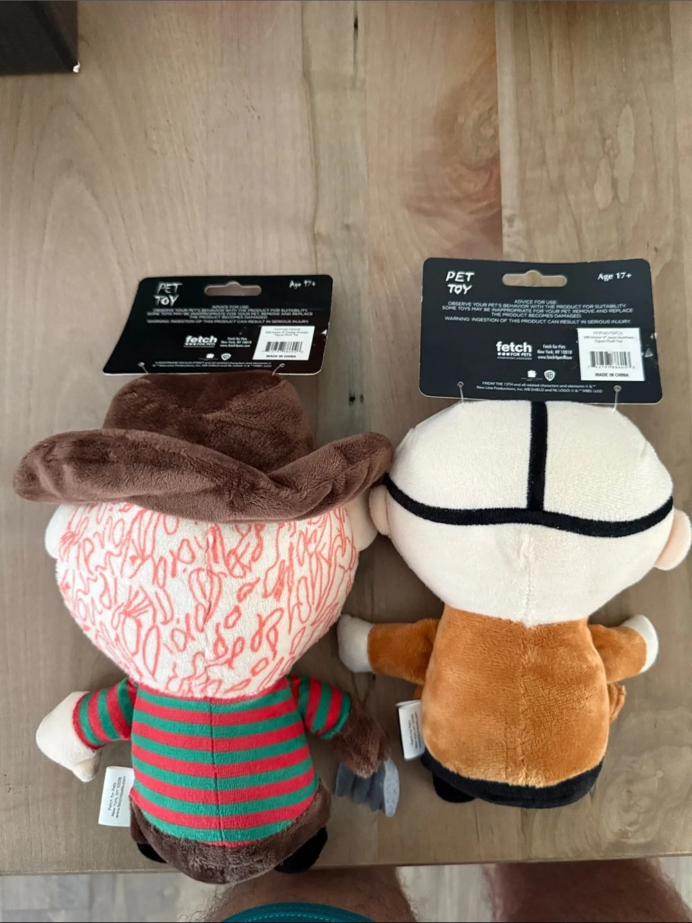 Licensed Freddy Krueger Plush Dog Toy - Brown, Red & Green